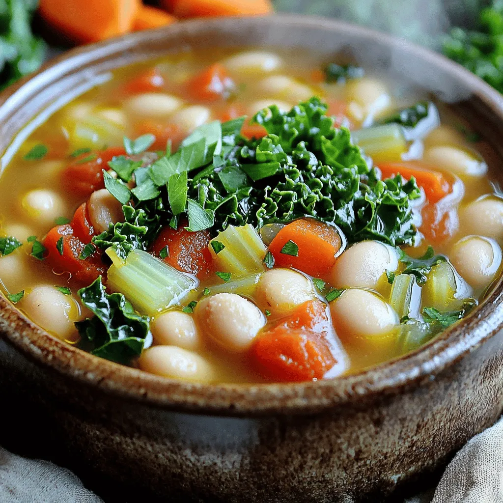 Langsame Kochersuppe mit weißen Bohnen aus Toskana