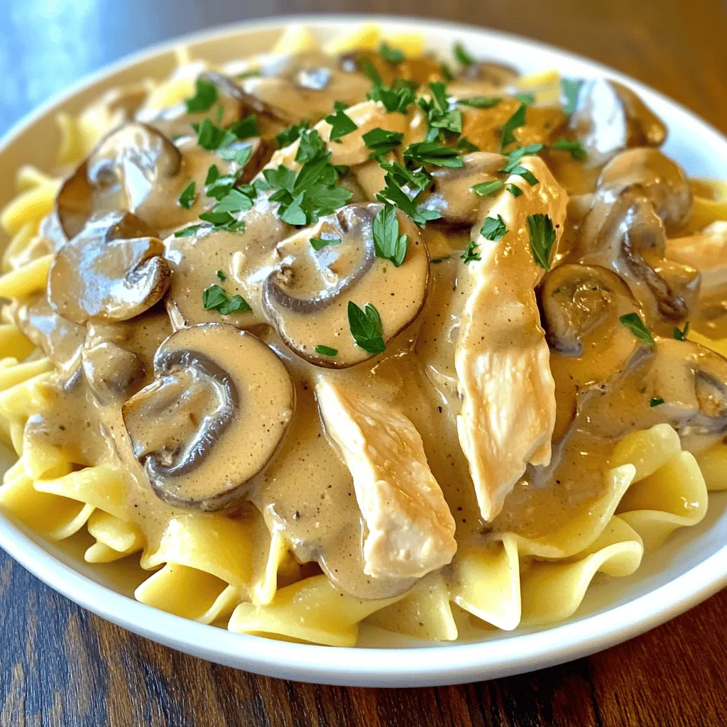 Creamy Chicken Mushroom Stroganoff Einfaches Rezept