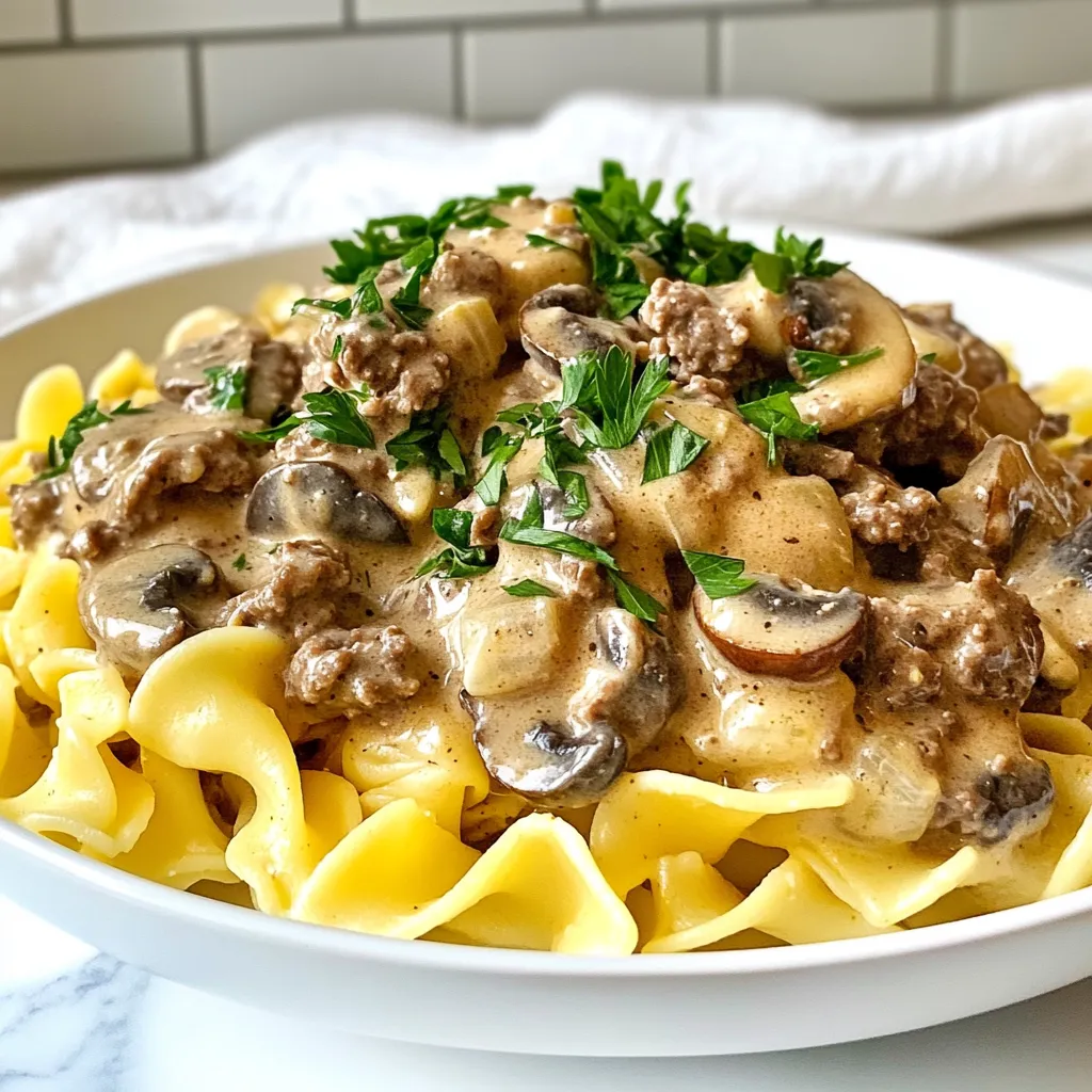 Cremiger Rinderhack Stroganoff Schnelles und Leckeres Essen