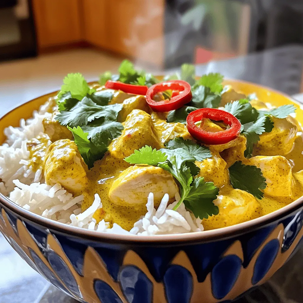 Cremiges gewürztes Hähnchen-Curry schmackhaft und lecker