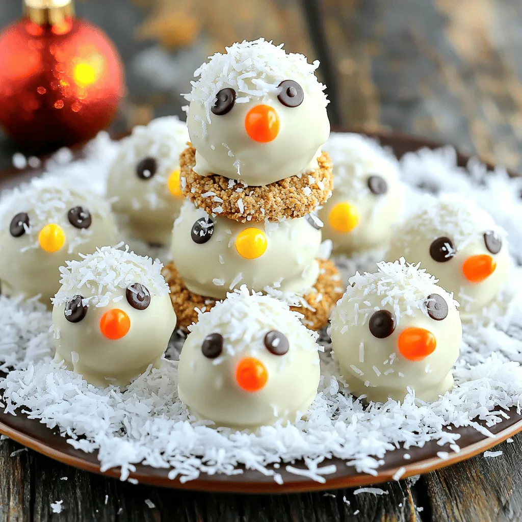 No Bake Snowman Truffles Einfache festliche Süßigkeit