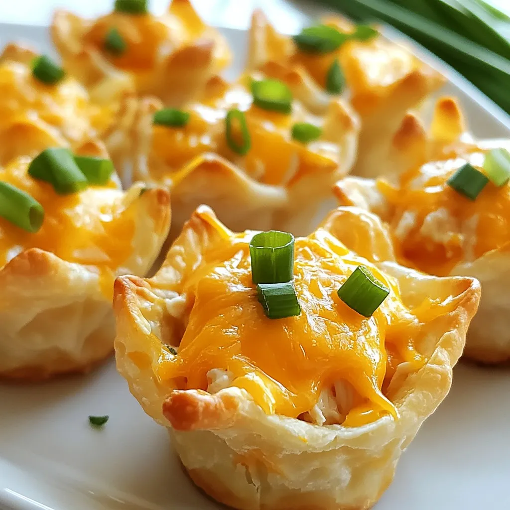 Buffalo Chicken Wonton Cups Einfaches Rezept für alle