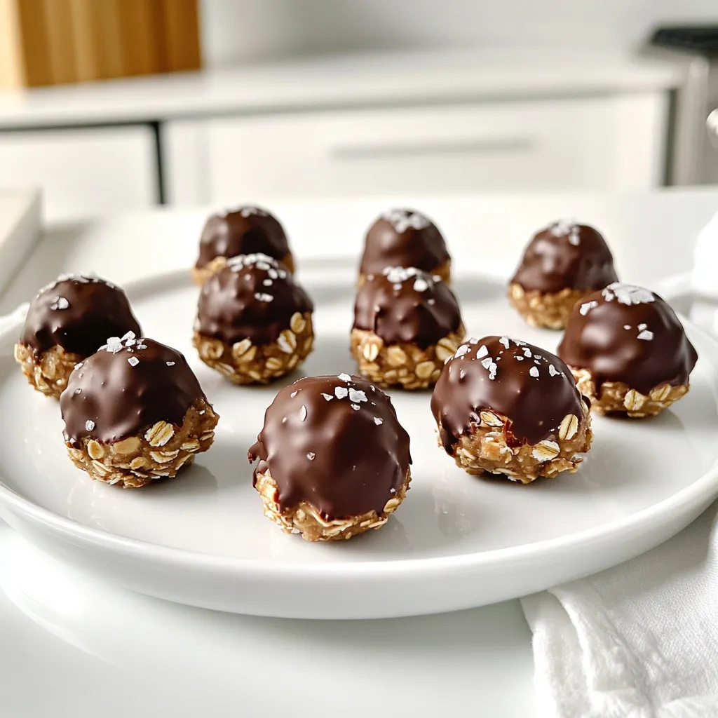 No-Bake Chocolate Peanut Butter Oat Bites Snack