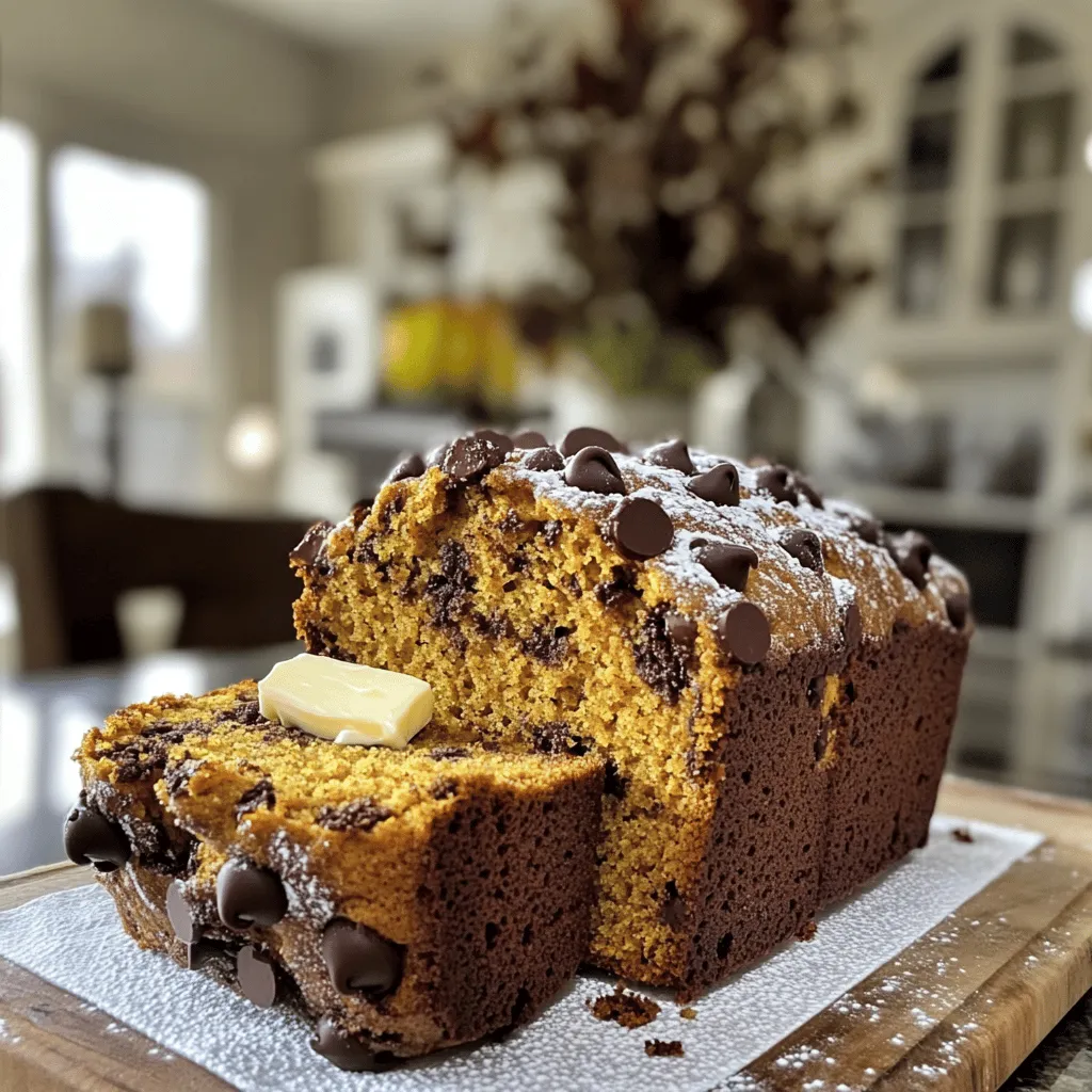 Kürbis-Schokoladenstückchen-Brot lecker und saftig