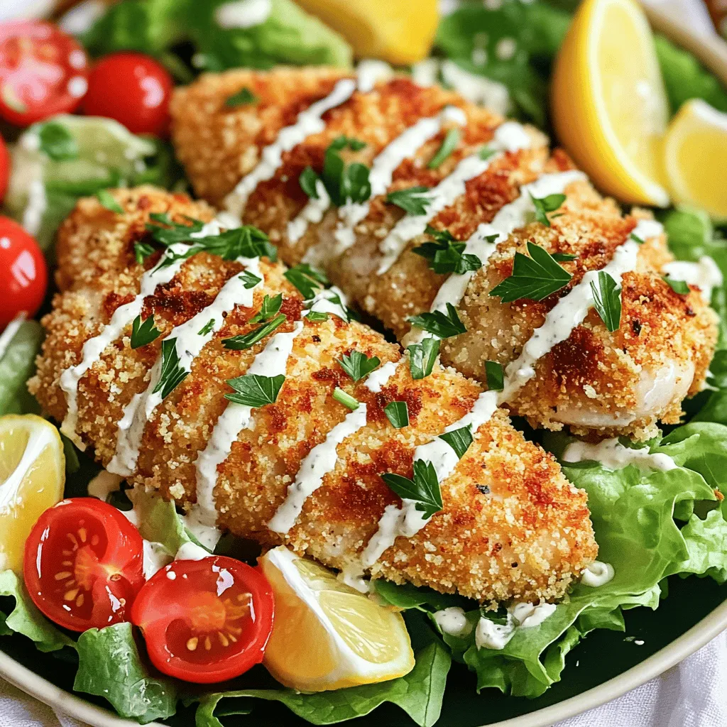 Knuspriger Chicken Caesar Salad mit leckerem Hähnchen