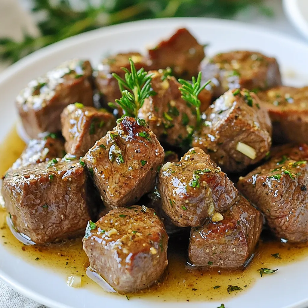 Leckere Slow Cooker Garlic Butter Beef Bites Rezept