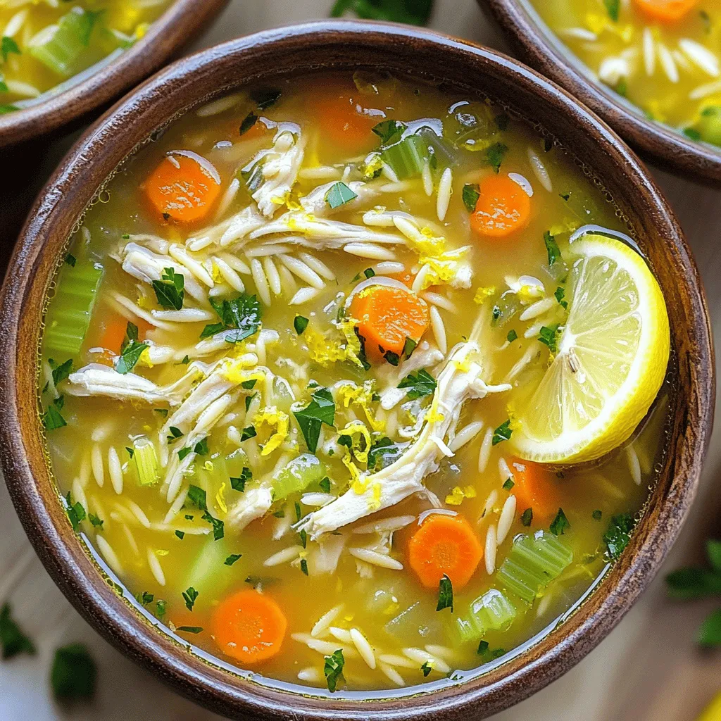 Griechische Zitronen-Hühnchensuppe mit Orzo Lecker