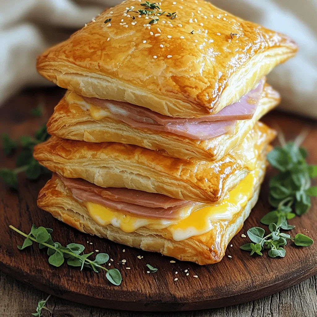 Für diese leckeren Teigstapel benötigen Sie: - 2 Blätter Blätterteig, aufgetaut - 200 g gekochter Schinken, in dünne Scheiben geschnitten - 150 g Käse (z.B. Gruyère oder Cheddar), gerieben - 1 Eigelb, zum Bestreichen - 1 Esslöffel Dijon-Senf - 1 Teelöffel getrockneter Oregano - Salz und Pfeffer nach Geschmack - 1 Esslöffel Sesamsamen (optional)