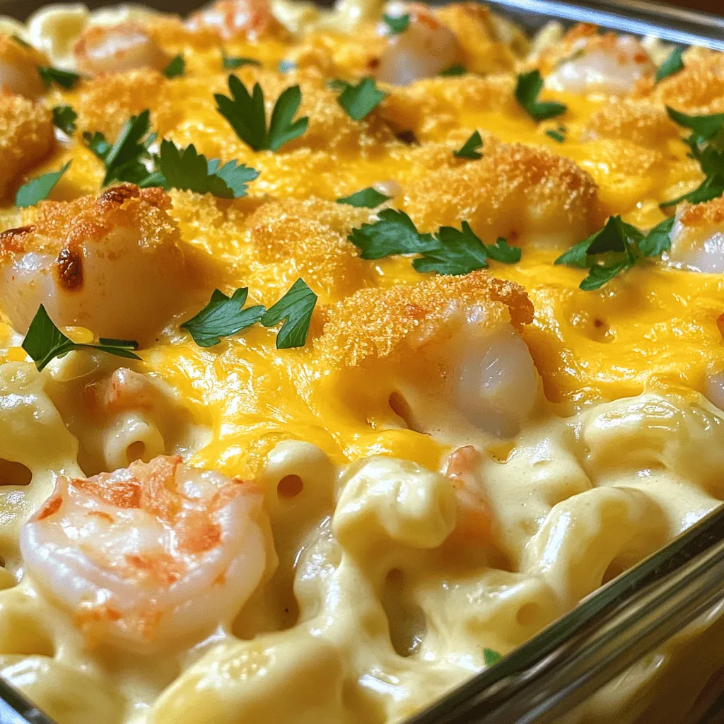 Cremige Meeresfrüchte-Makkaroni und Käse Genuss