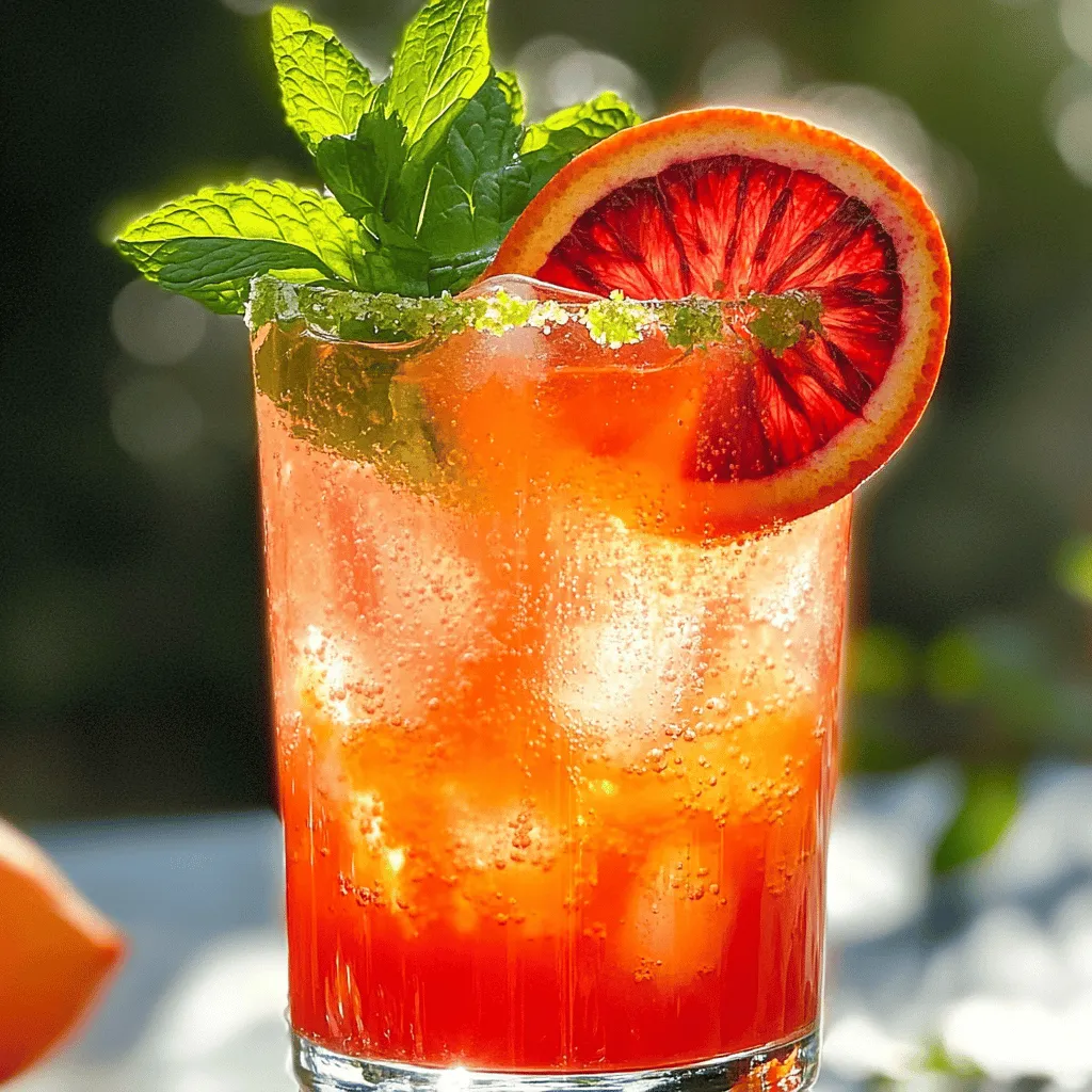 Blutorange Ingwer Spritzer Frisch und Erfrischend