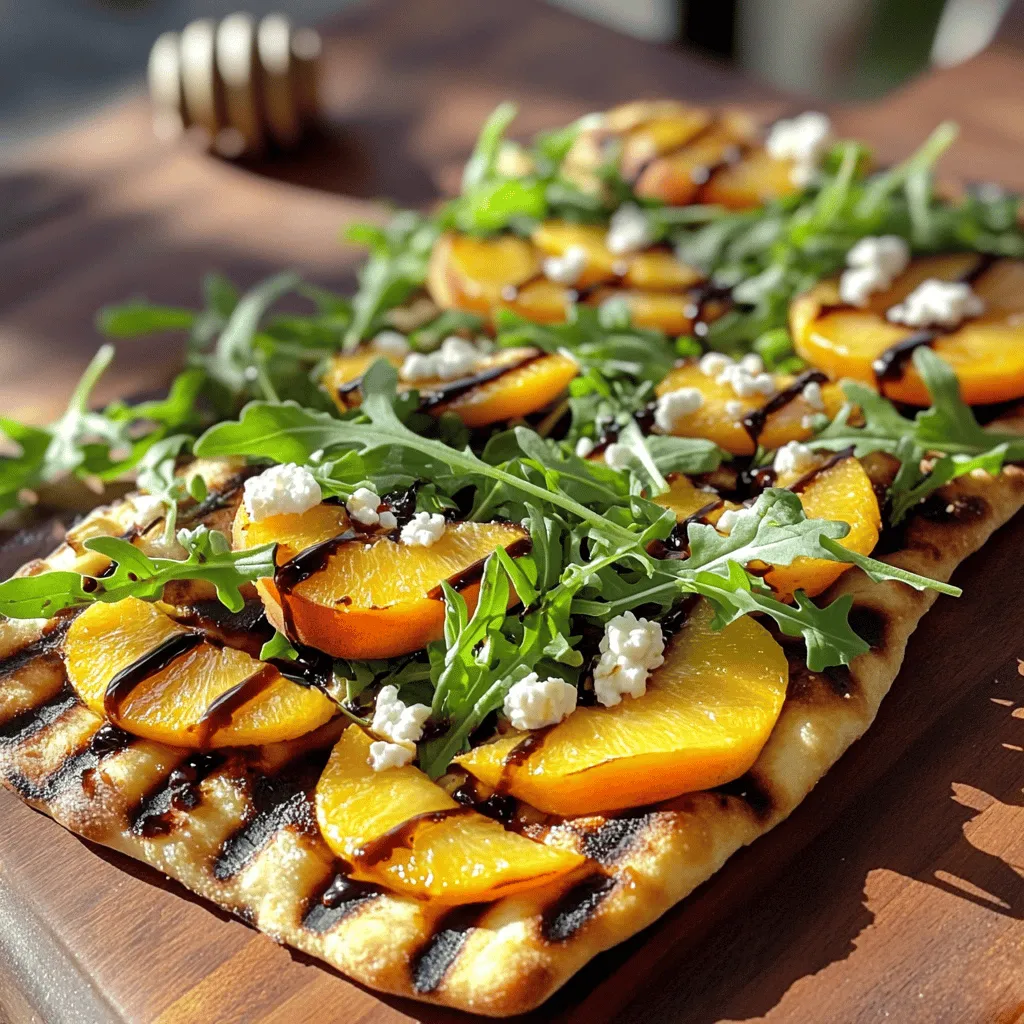 Grilled Peach &#038; Arugula Flatbread Köstliche Grillidee