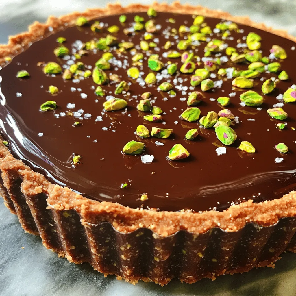 Schokoladen-Ganache-Pistazien-Tarte Köstlicher Genuss