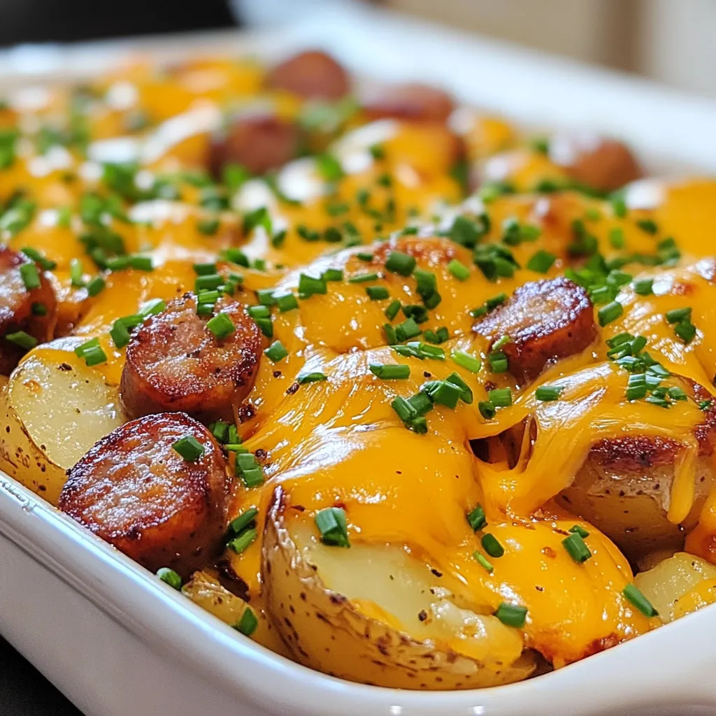 Cheesy Ranch Potatoes and Smoked Sausage Gericht