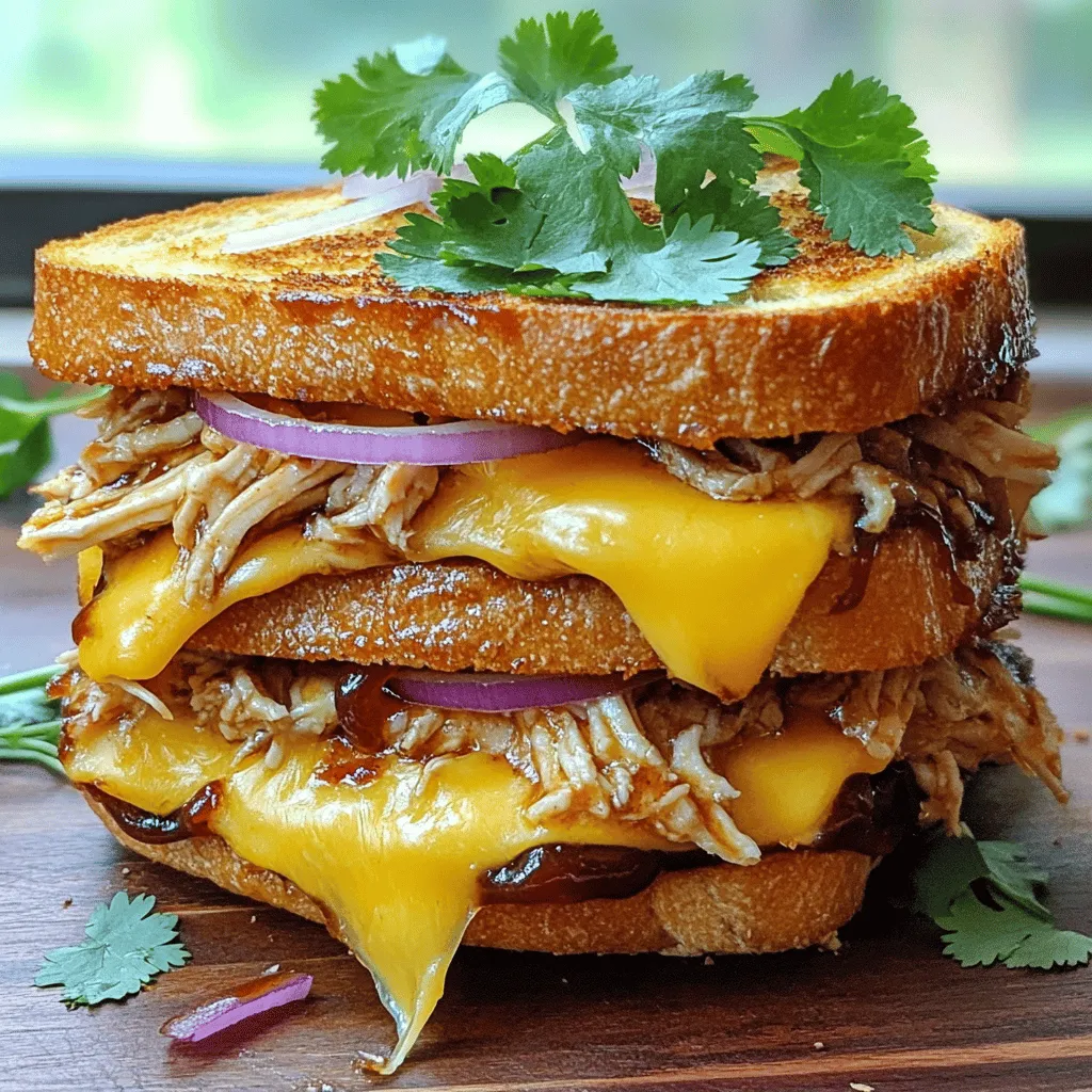 BBQ Chicken Grilled Cheese Leckere Sandwich-Kreation
