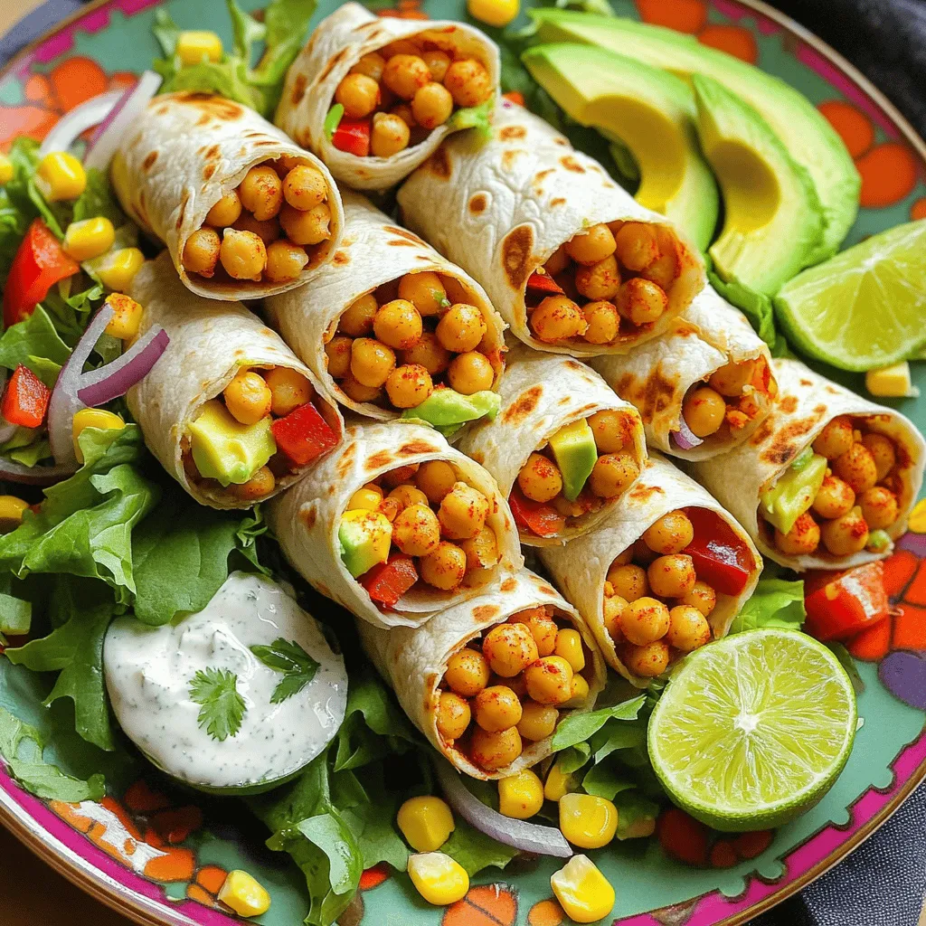 Spicy Chickpea Crunch Wraps Knusprig und Lecker