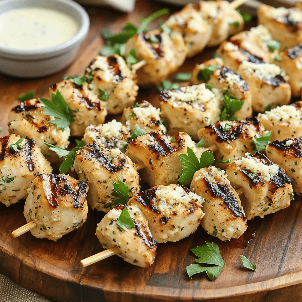 Grilled Ranch Garlic Parmesan Chicken Skewers Rezept