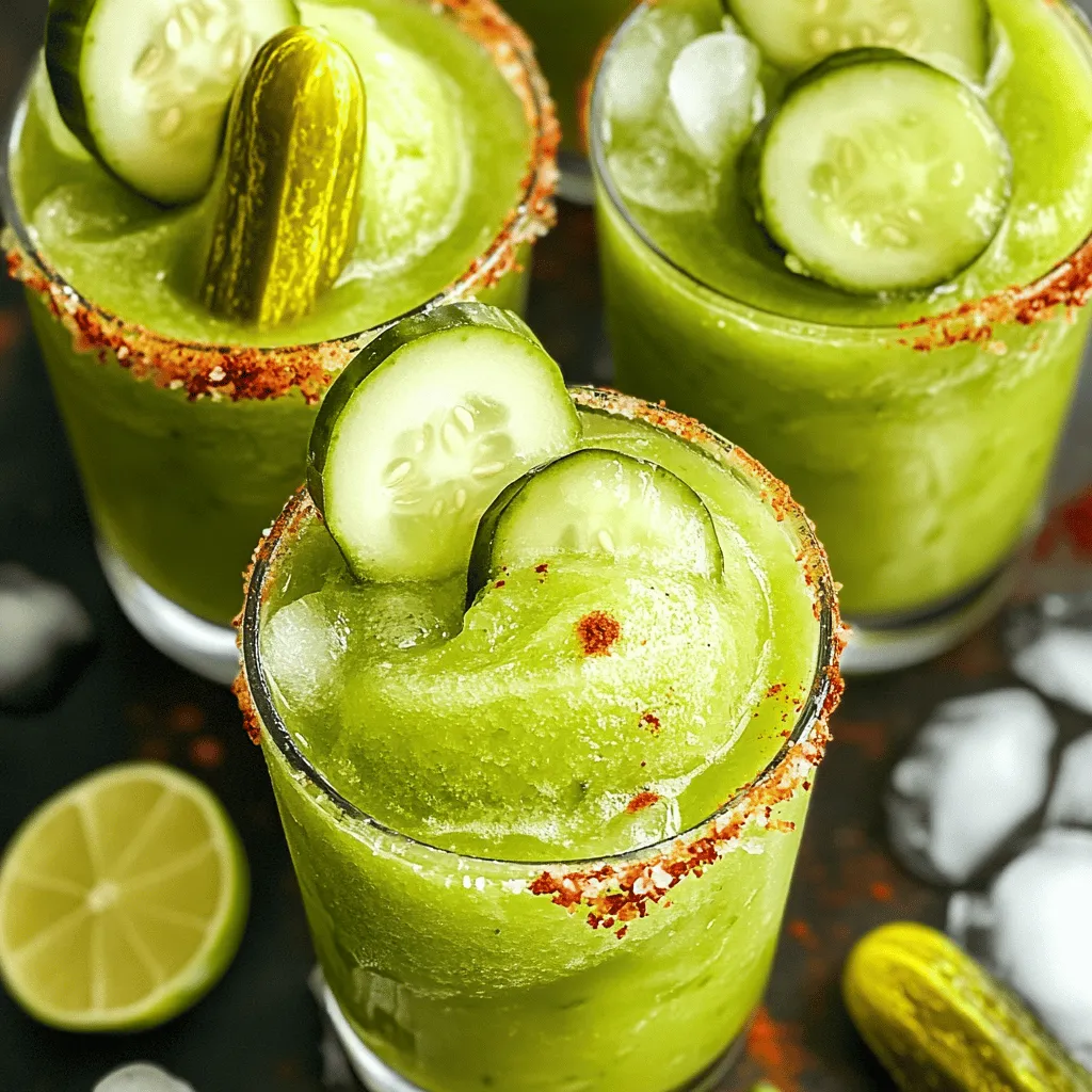 Pickle Margarita Slushies Frisch und Erfrischend