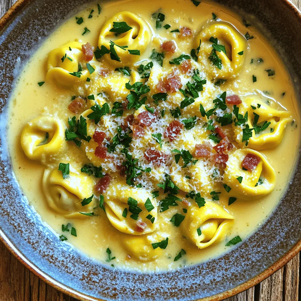 Minute Tortellini Carbonara Schnelle und Einfache Mahlzeit