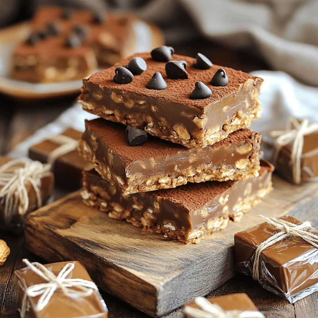 No-Bake Choco Peanut Butter Oat Bars Lecker und Einfach