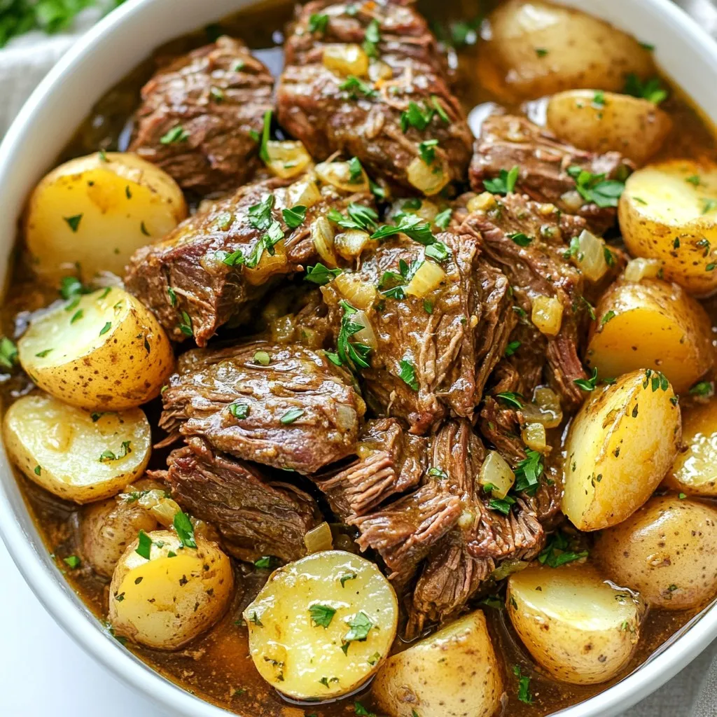 Slow Cooker Garlic Butter Beef &#038; Potatoes Genussrezept