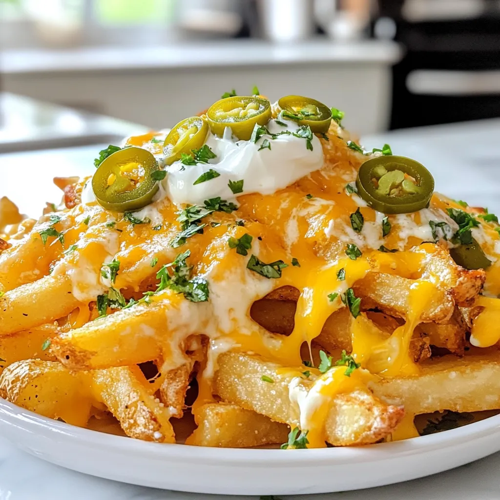 Dirty Fries mit Käse und Jalapeños Lecker und Einfach
