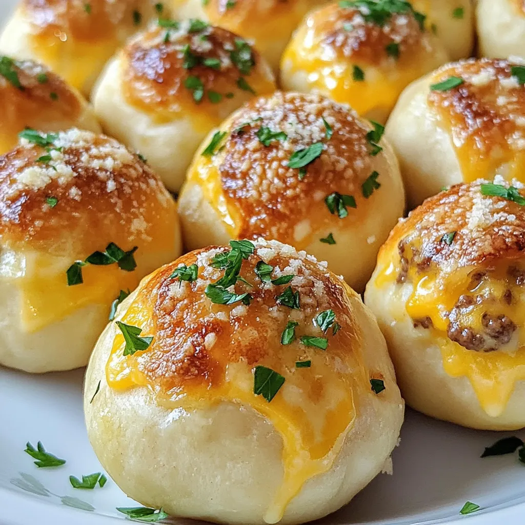 Garlic Parmesan Cheeseburger Bombs Köstlicher Snack