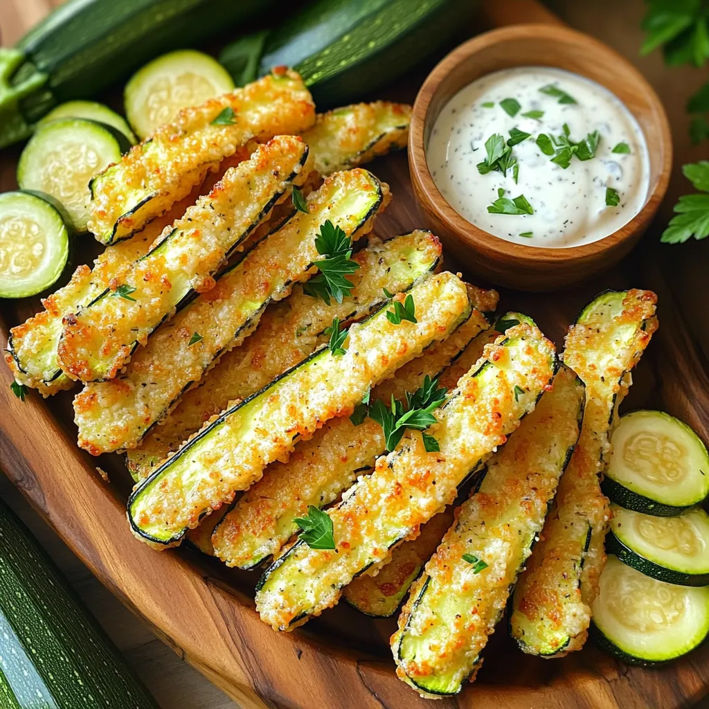 Leckere Air Fryer Parmesan Zucchini Fries mit Ranch