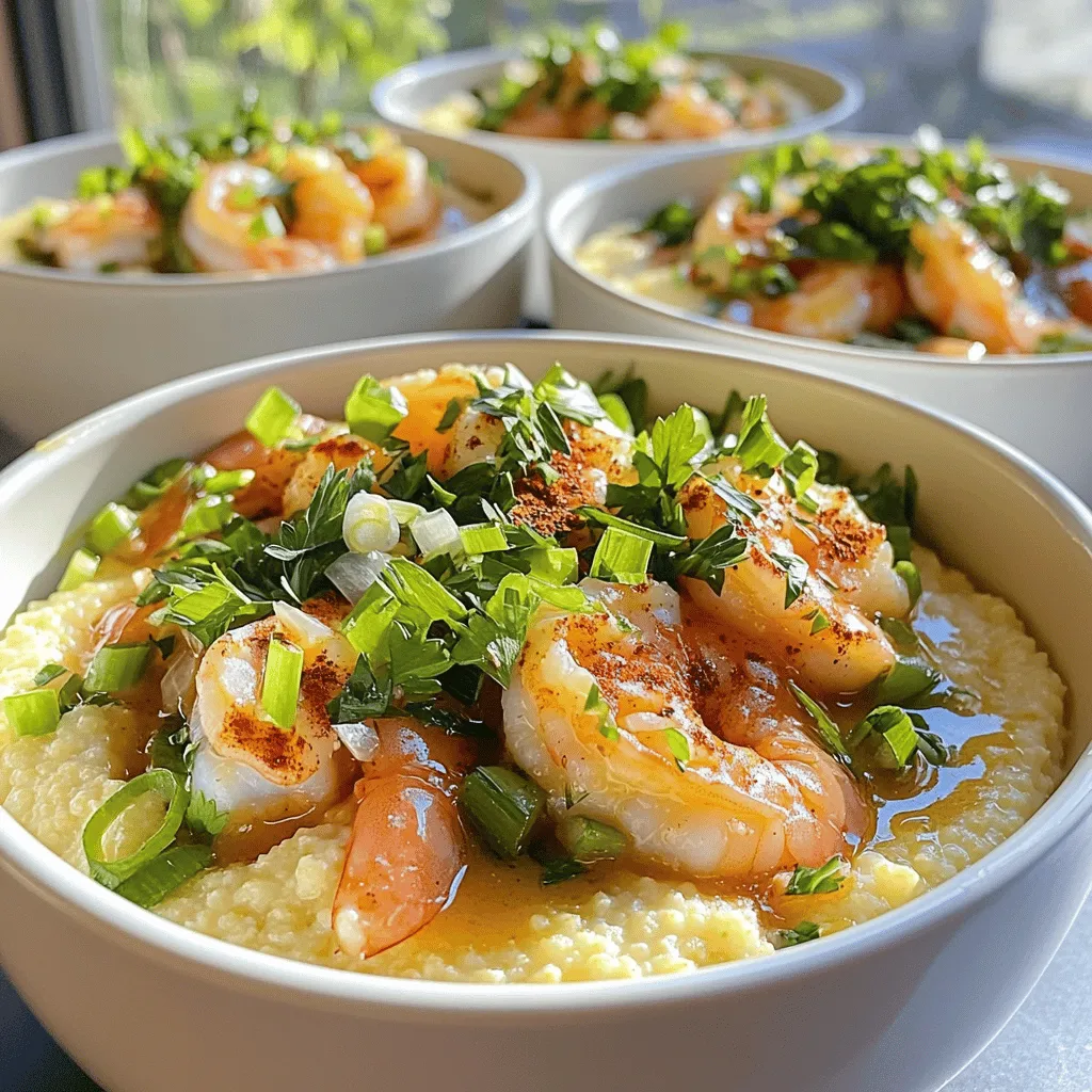 Garlic Butter Shrimp and Grits Köstliches Rezept