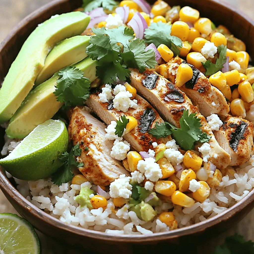Street Corn Chicken Rice Bowl Nahrhafte Mischung
