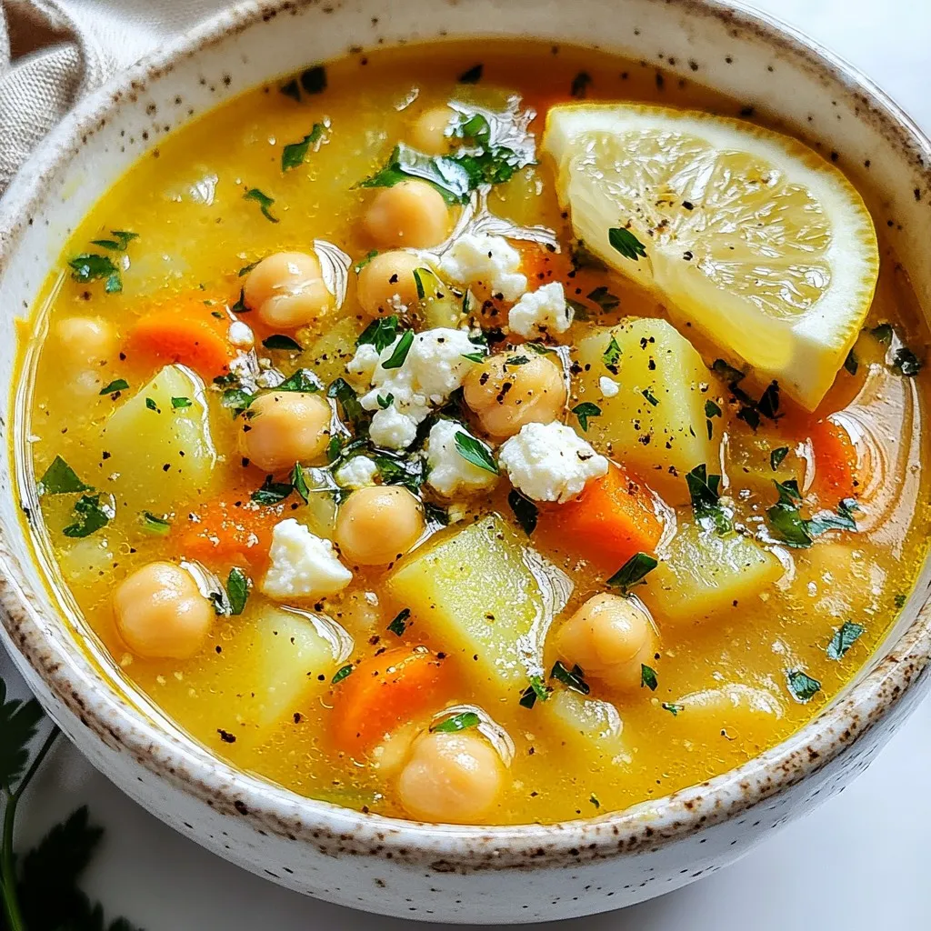 Lemony Greek Chickpea Soup Herzhaft und Nahrhaft