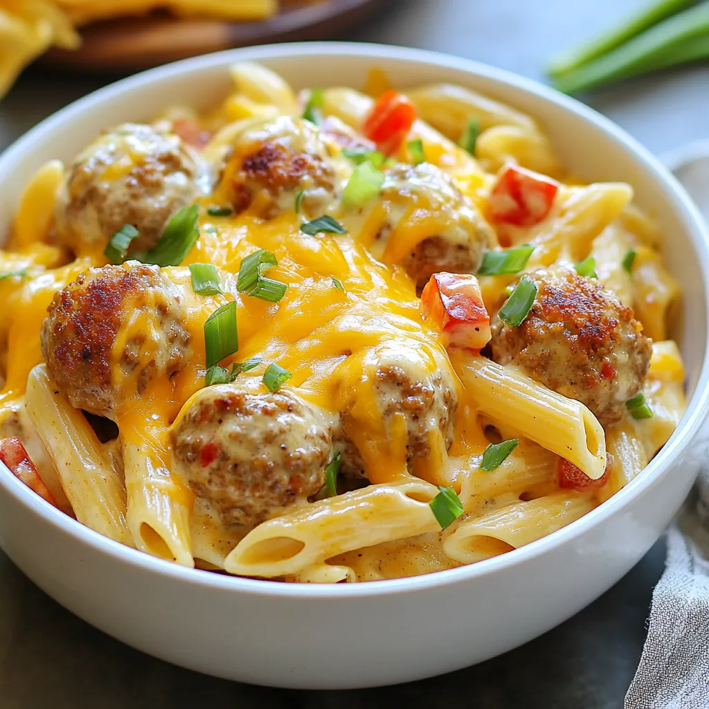 One-Pot Creamy Cajun Meatball Pasta Einfaches Rezept