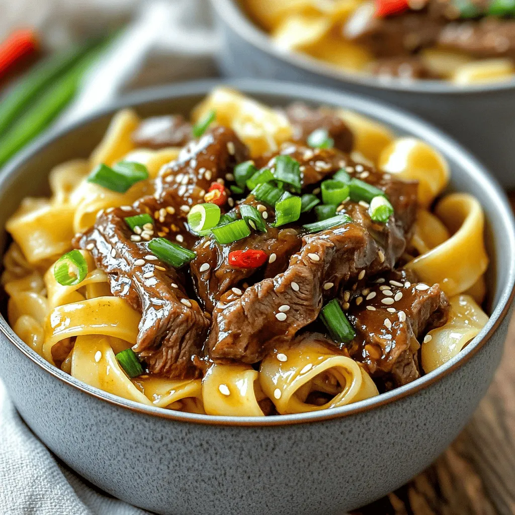 Mongolian Beef Noodles Leckeres und einfaches Gericht
