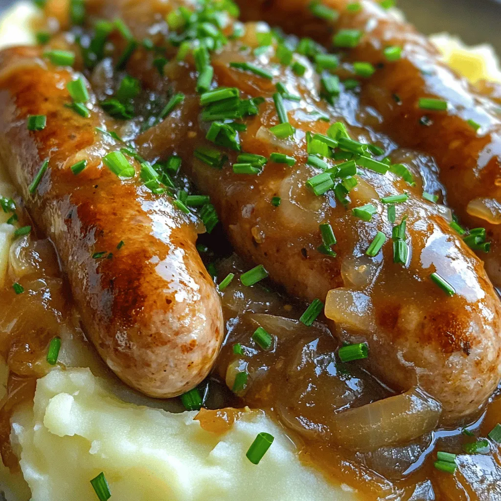 - 8 traditionelle britische Würstchen - 800 g Kartoffeln - 250 ml Milch - 4 Esslöffel Butter