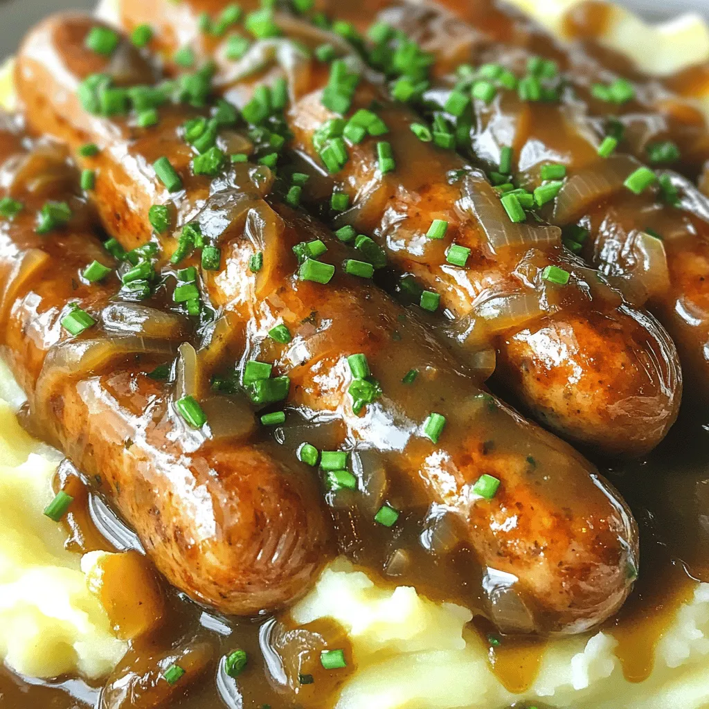 Bangers and Mash mit Guinness Gravy Köstliches Rezept