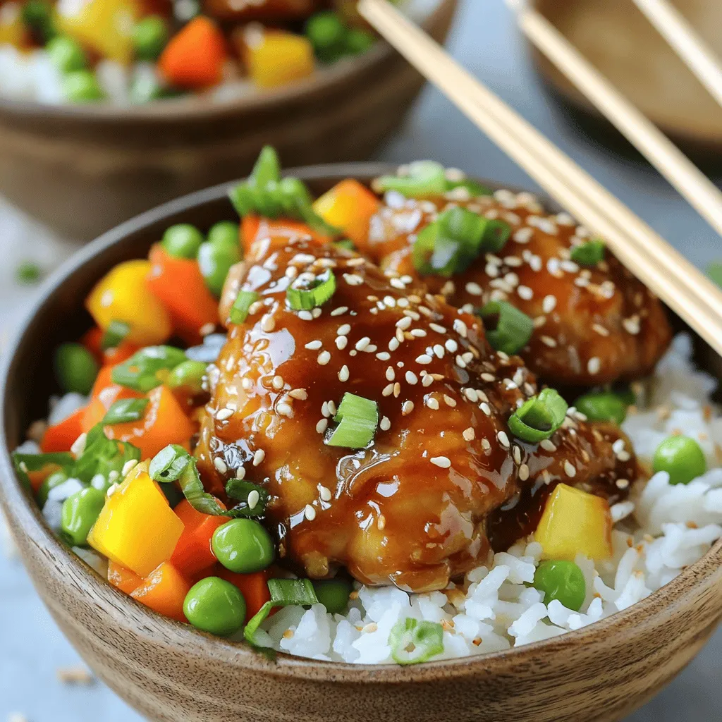 Sticky Chicken Rice Bowls für ein köstliches Abendessen