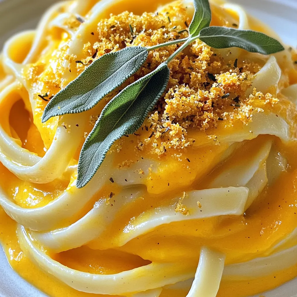 Cremige Kürbis-Alfredo mit Salbeibröseln leckerer Genuss
