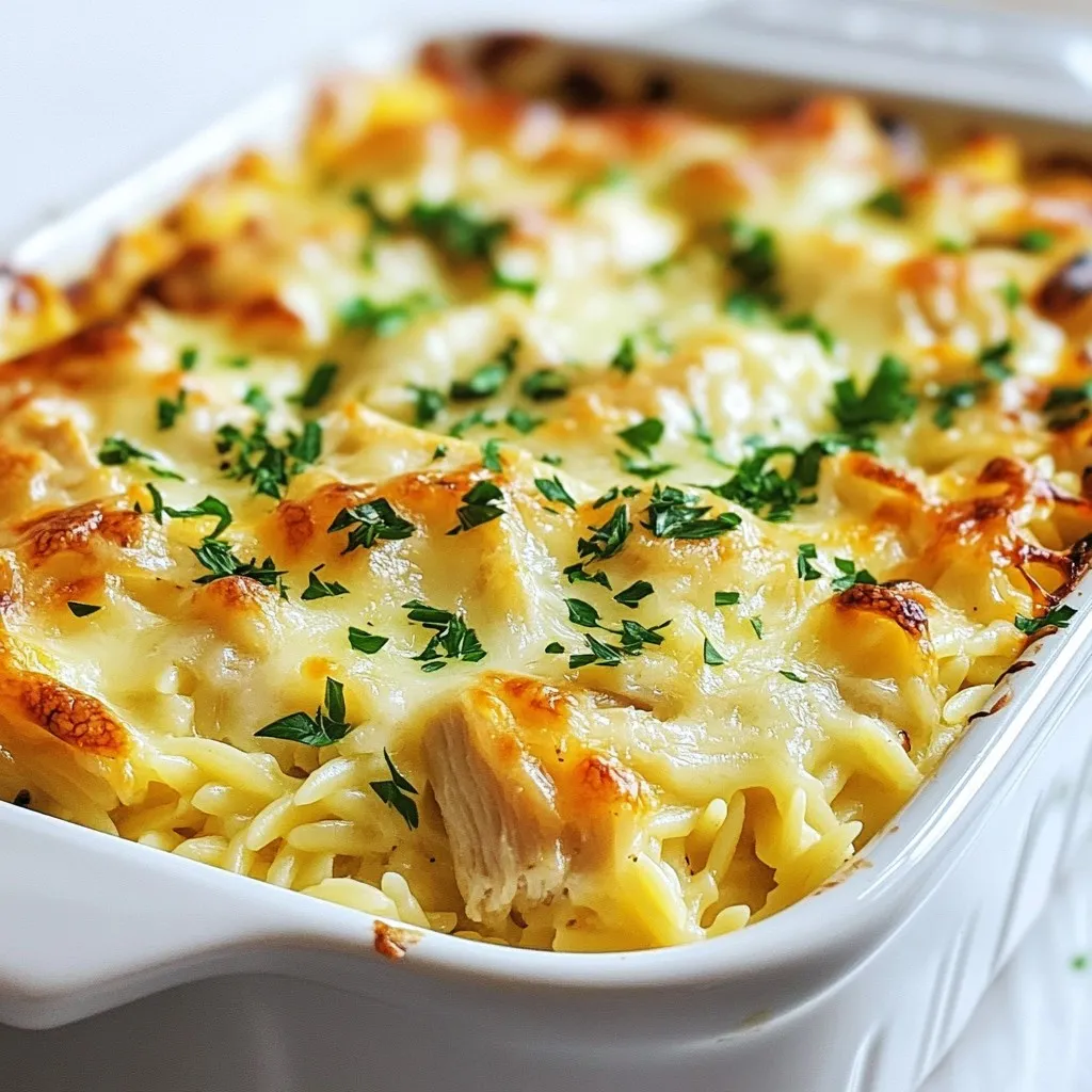 French Onion Chicken Orzo Bake Köstliches Rezept