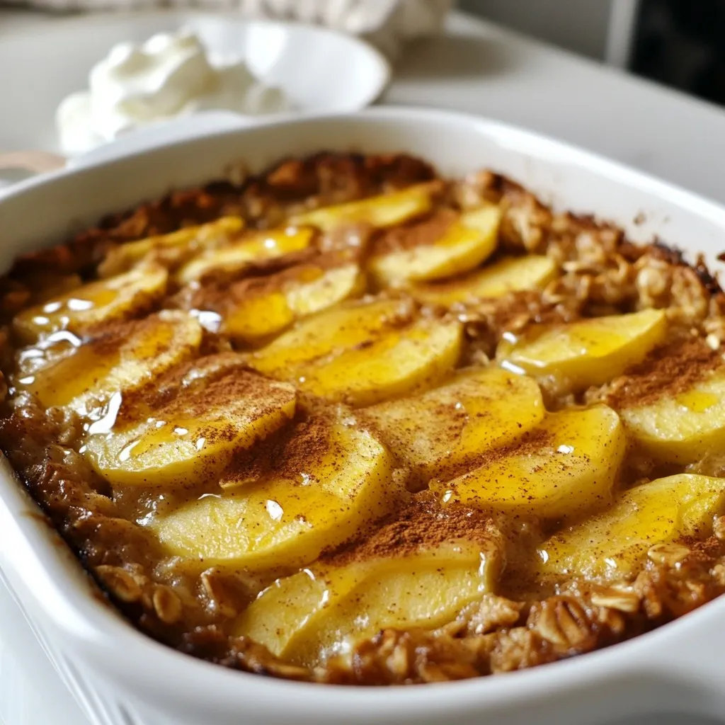 Oatmeal Apple Breakfast Bake Einfaches Rezept zubereiten