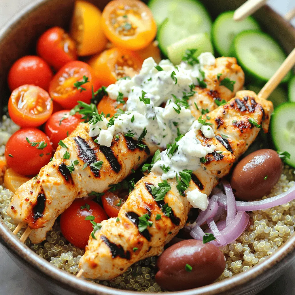 Griechische Hähnchen-Souvlaki-Schalen Lecker und Einfach