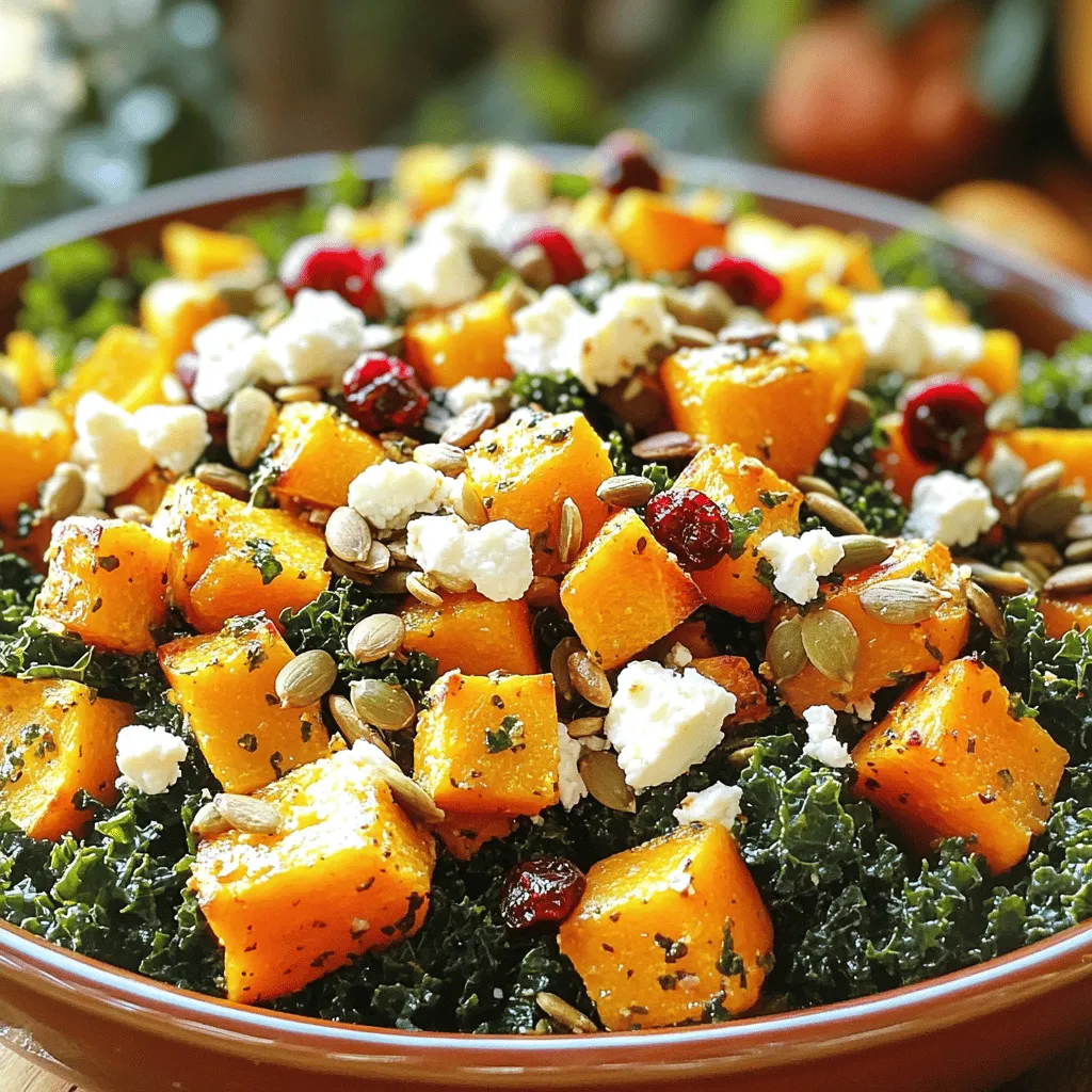 Butternut Squash Kale Feta Salad Frisch und Herzhaft