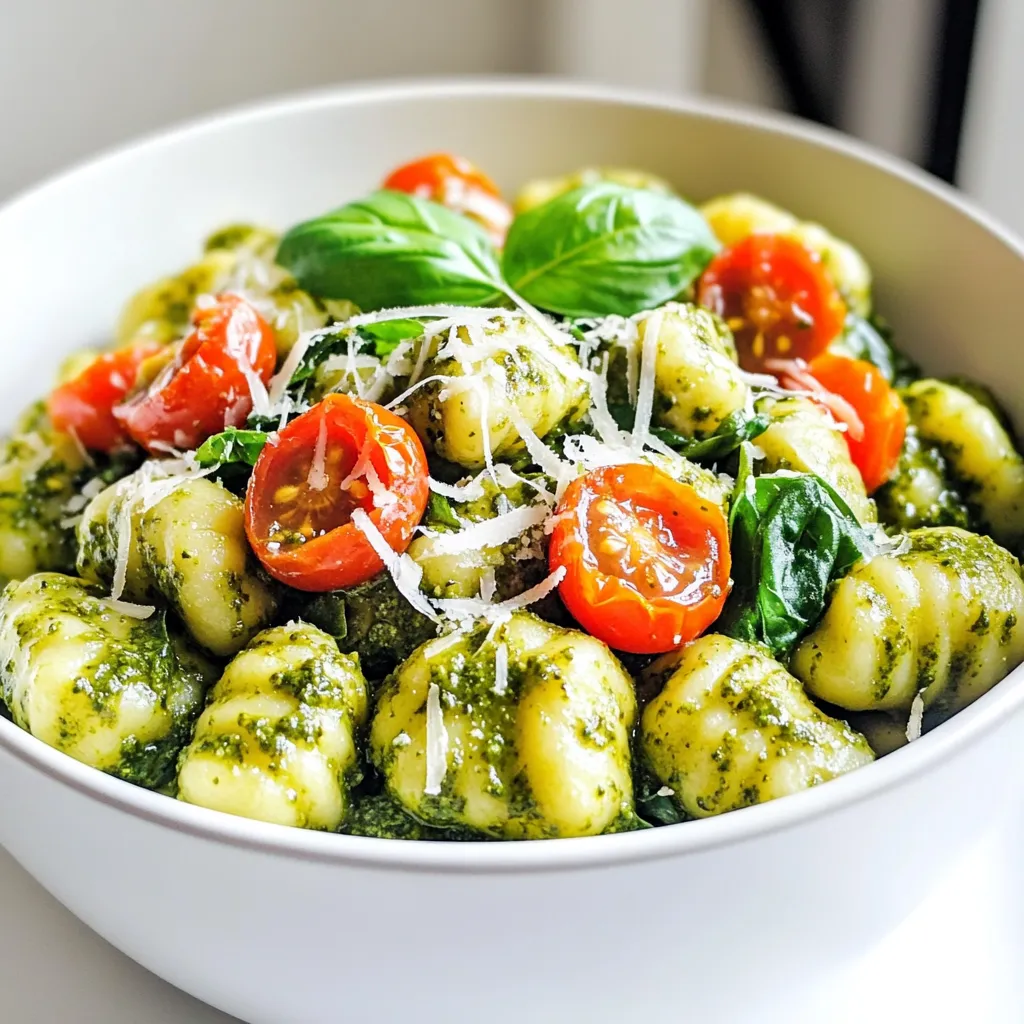 One Pot Creamy Pesto Gnocchi Schnelle und Leckereien
