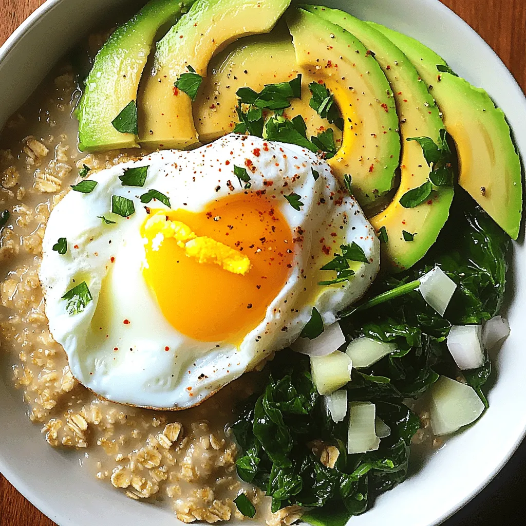 Herzhaftes Haferbrei mit Ei Einfaches und nahrhaftes Gericht