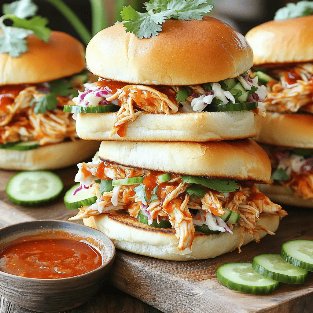 Sweet Chili Pulled Chicken Sandwiches Einfach und Lecker