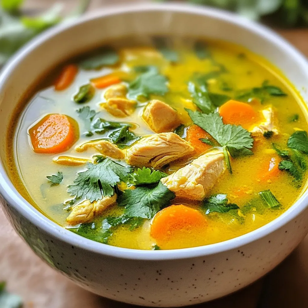 Kurkuma-Hühnchen-Suppe nahrhafte und wärmende Mahlzeit