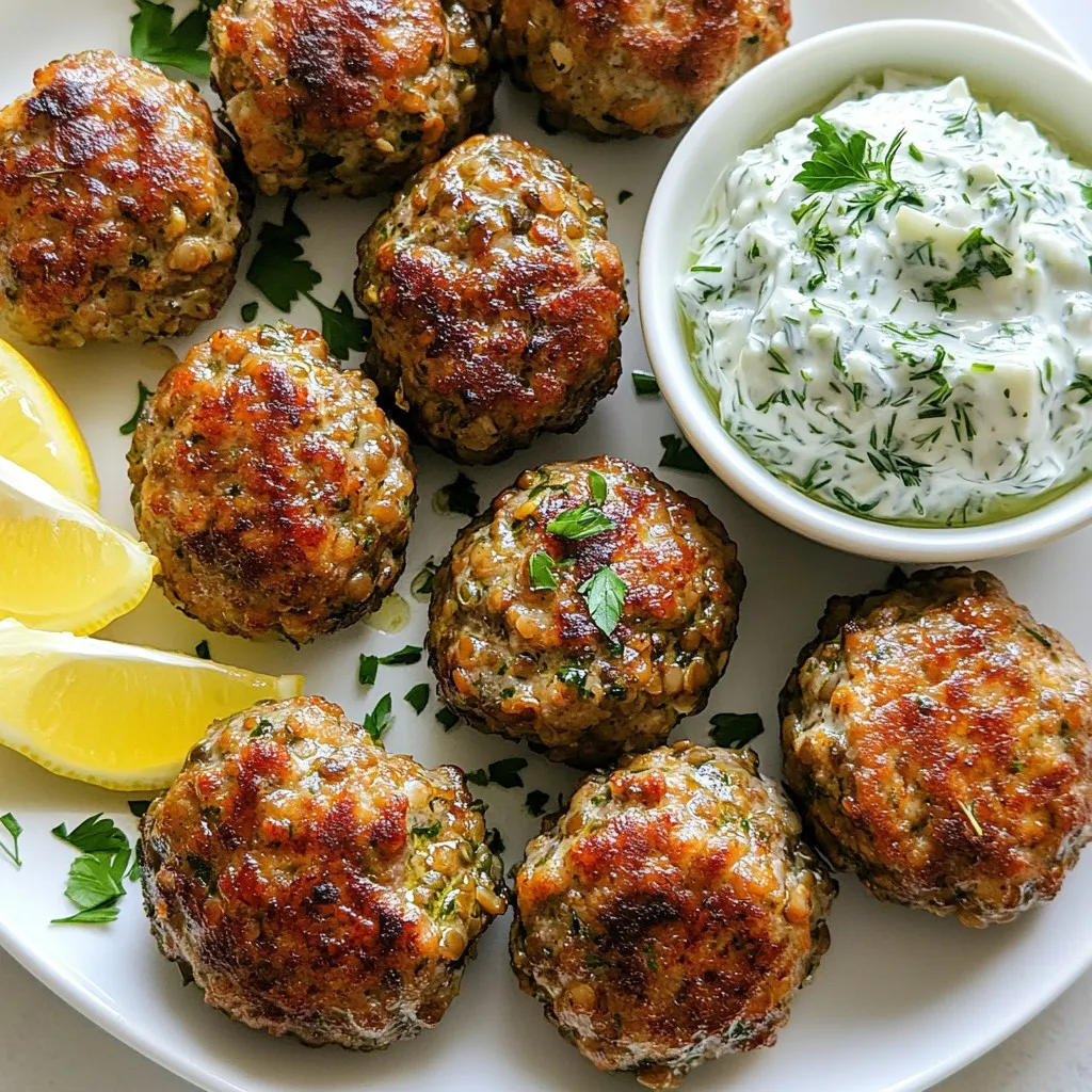 Baked Greek Lentil Meatballs with Tzatziki Genuss