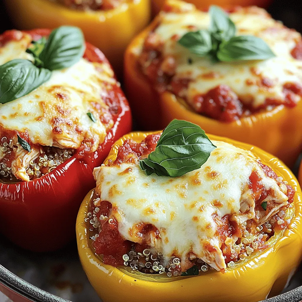 Hühnchen Parmesan gefüllte Paprika einfache Köstlichkeit