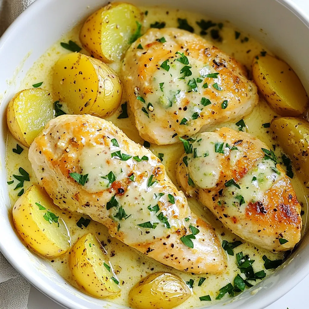 Knoblauch Parmesan Crockpot Chicken und Kartoffeln lecker