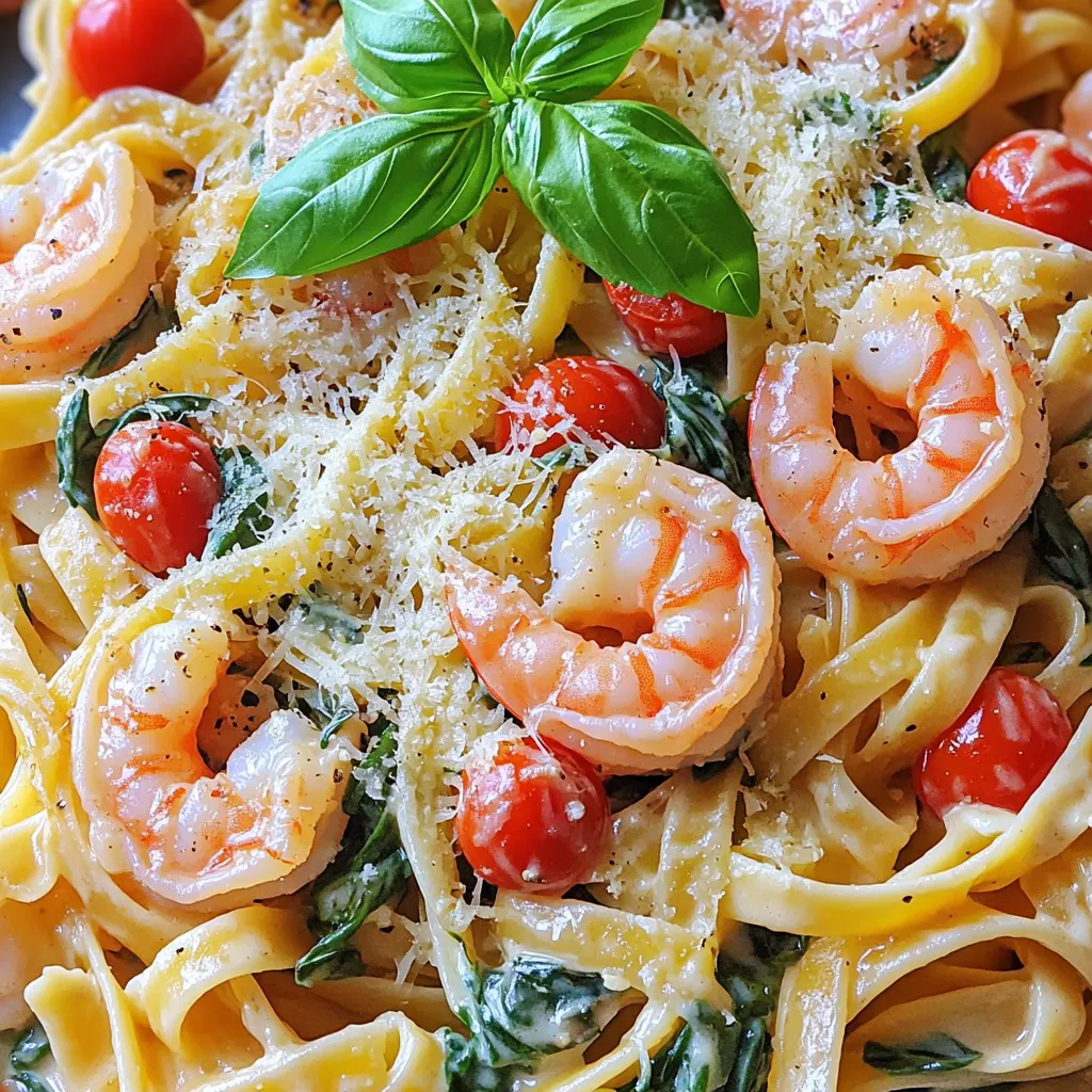 Cremige Tuscan Garlic Shrimp Pasta Schnelle und Einfache