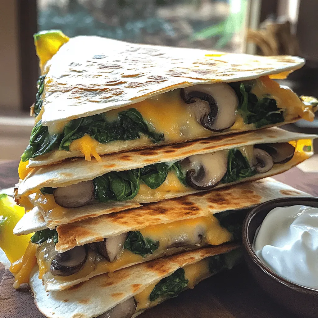 Mushroom and Spinach Quesadillas Einfache und Leckereien