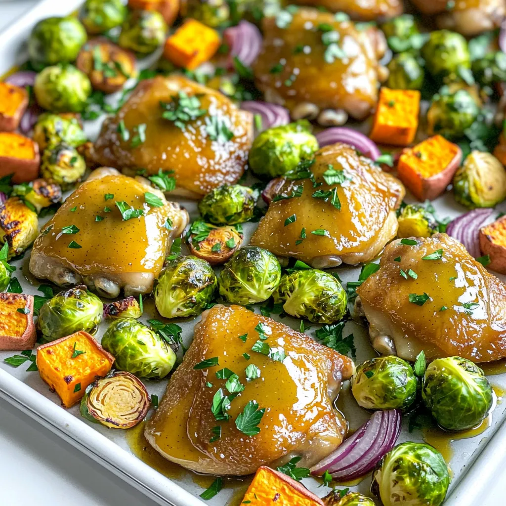 Sheet-Pan Maple Dijon Chicken mit Herbstgemüse lecker